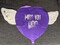 Miss You Bro Heavenly Balloons heart shaped with angel wings (Purple)